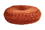 Velvet Round Handmade Pillow - Rust