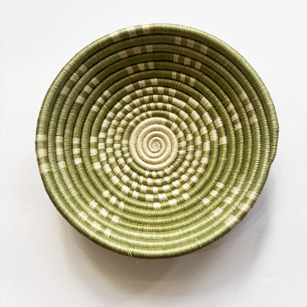 Small Basket - Olive/White