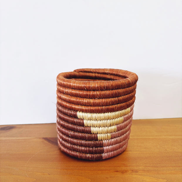 Woven Plant Pots - Rust/Pink