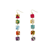 Kantha Fluid Square Quintet Earrings