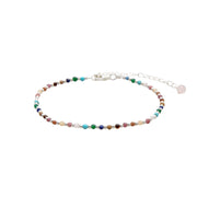 Master Healer Crystal Anklet - Silver