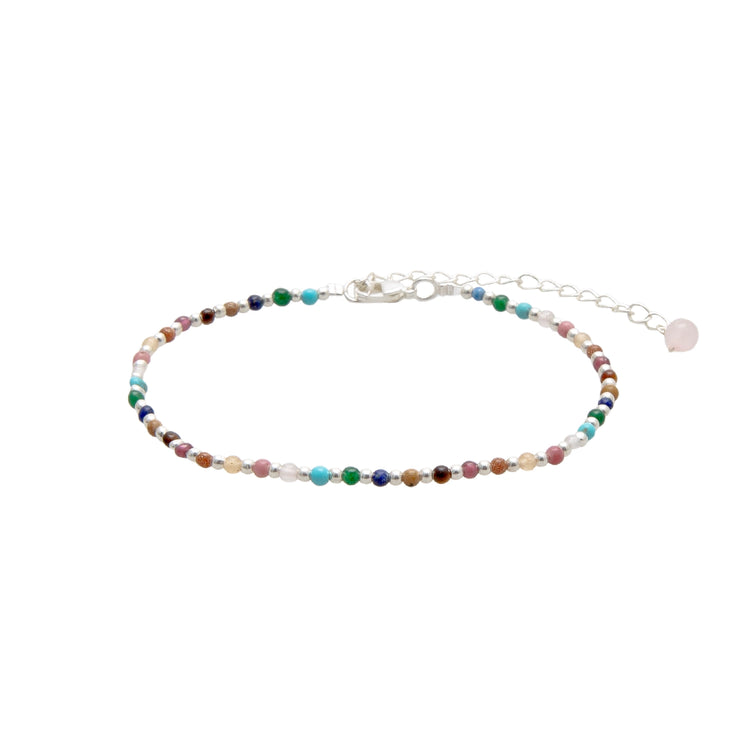 Master Healer Crystal Anklet - Silver - Mango + Main