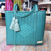 Medium Cesta Tote - Teal
