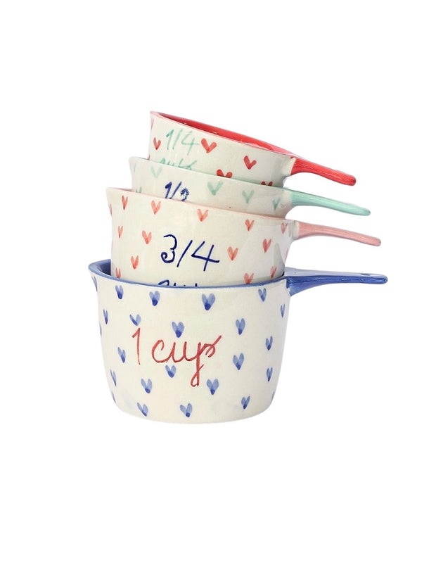 Little Hearts Ceramic Measuring Cups - Set of 4