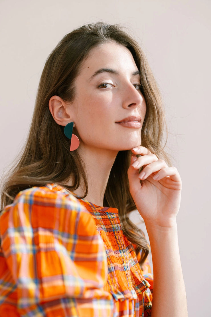 Teal Sphere Earrings