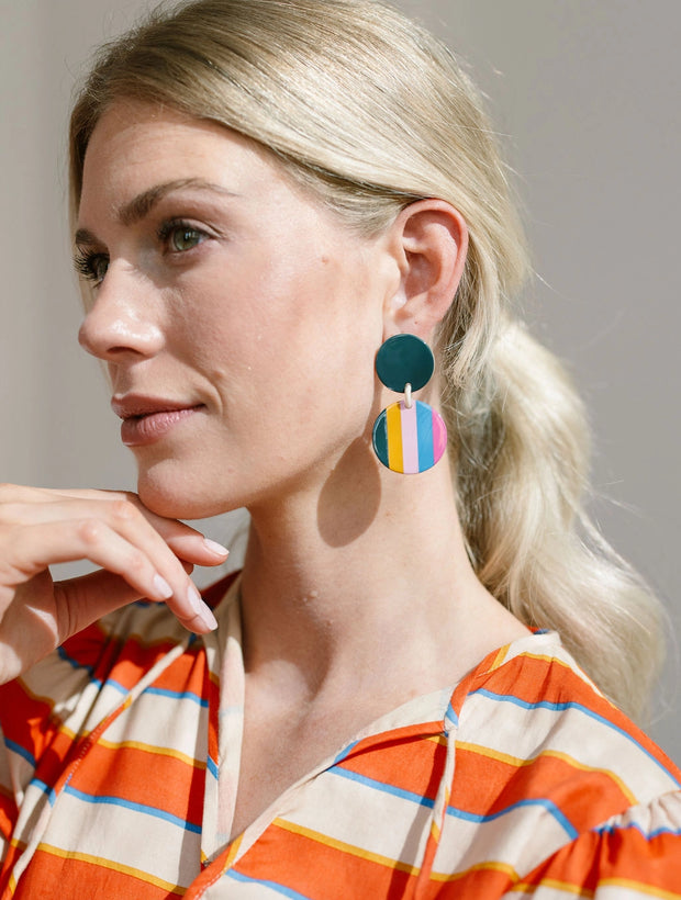 Pacific Stripe Double Dangle Earrings