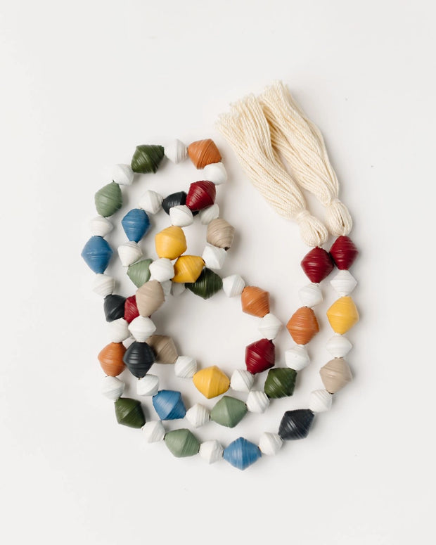 Chunky Paper Bead Tassel Garland - Mango & Main