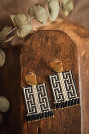 Beaded Handwoven Guajira Square Earrings