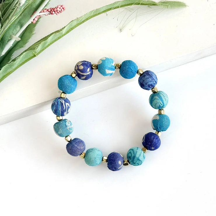 Kantha Azure Bauble Bracelet - Mango + Main