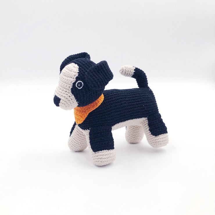 Hand Knitted Sheep Dog Rattle