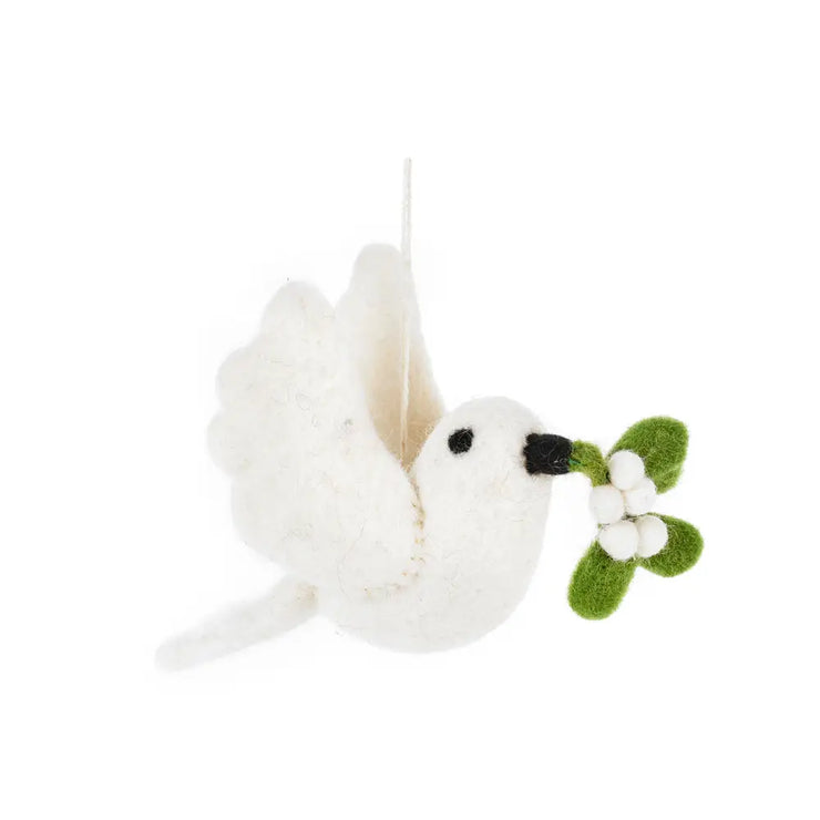 Mistletoe Dove Felt Ornament