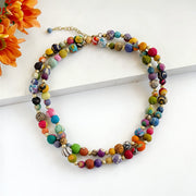 Kantha Sonnet Necklace - Mango + Main