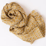 Sunburst Dark Honey Block Printed Scarf - Mango + Main