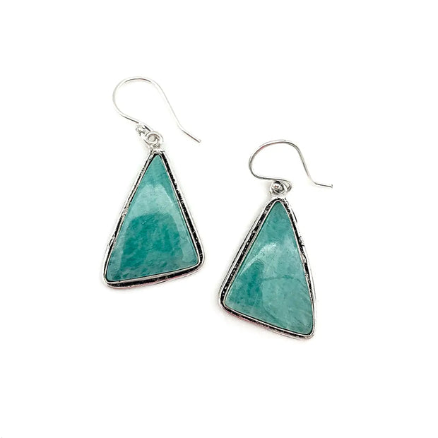 Kashi Large Stone Earrings - Amazonite