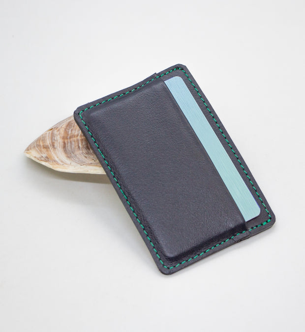 Leather Minimalist Card Holder Wallet - Deep Ocean