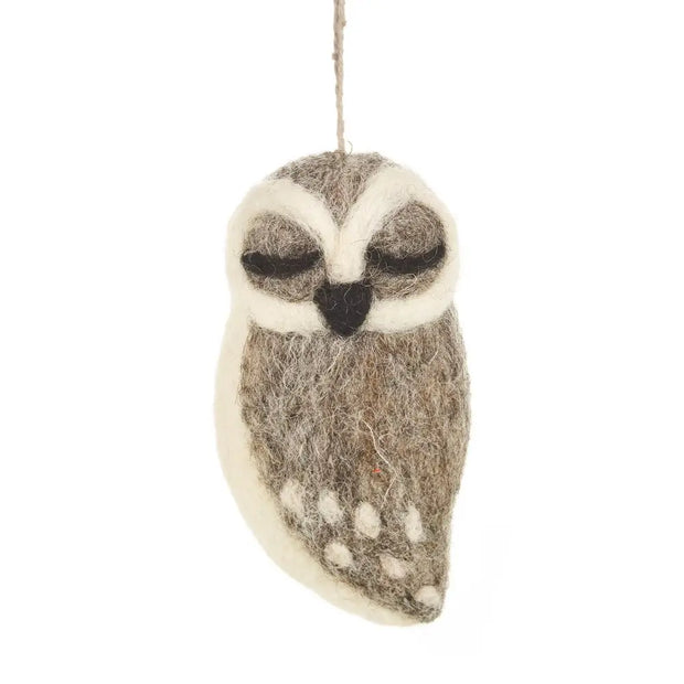 Grey Owl Felt Ornament