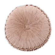 Velvet Round Handmade Pillow - Dusty Pink