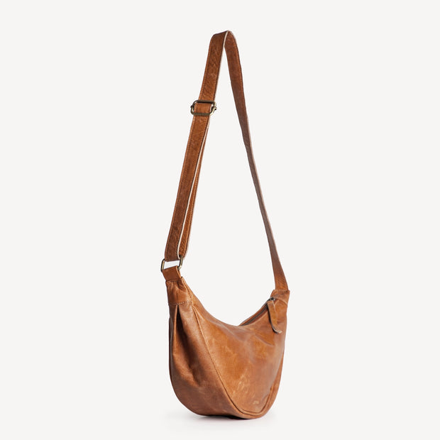 Leather Moon Sling Bag - Vintage Brown