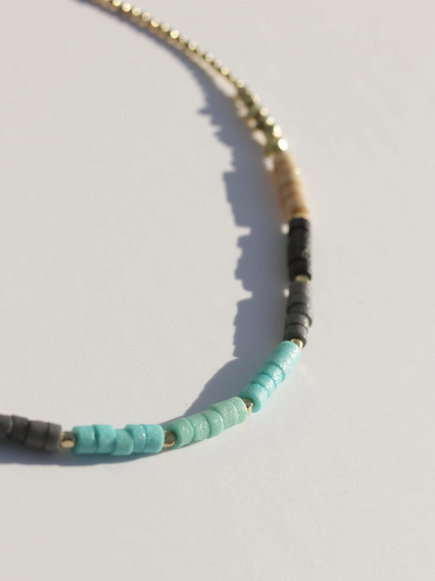 Gradient Bead Necklace - Turquoise - Mango + Main