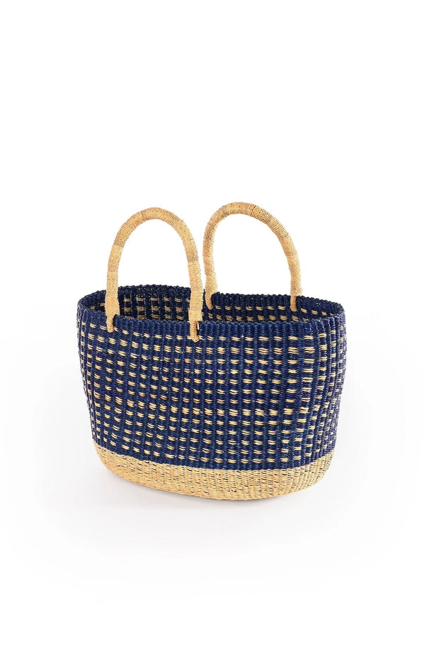 Blueberry Patch Oval Grass Tote - Mango + Main