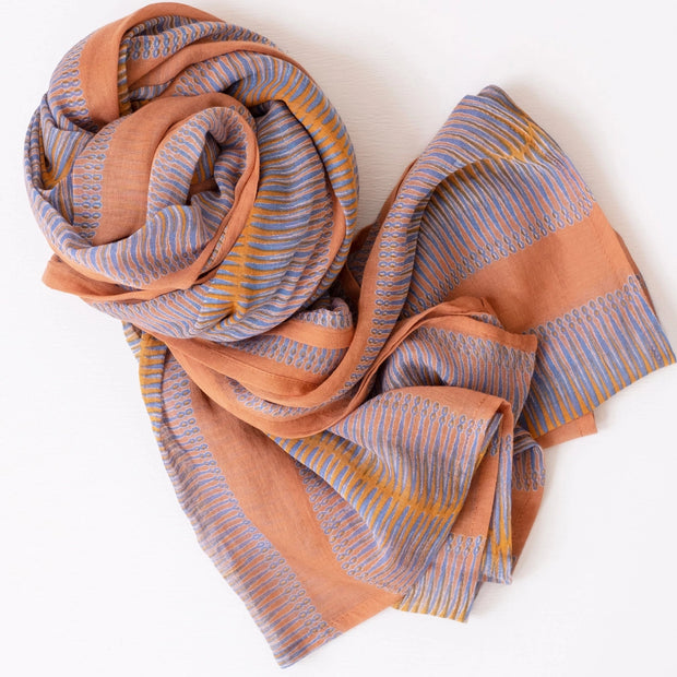 Marta Ochre Block Printed Scarf