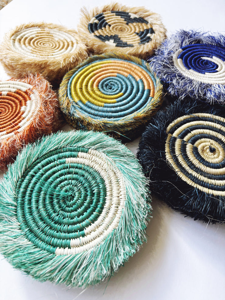 Woven Fringe Coasters - Mango & Main