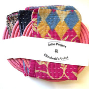 Woven Trivet & Kantha Hand Towel Set