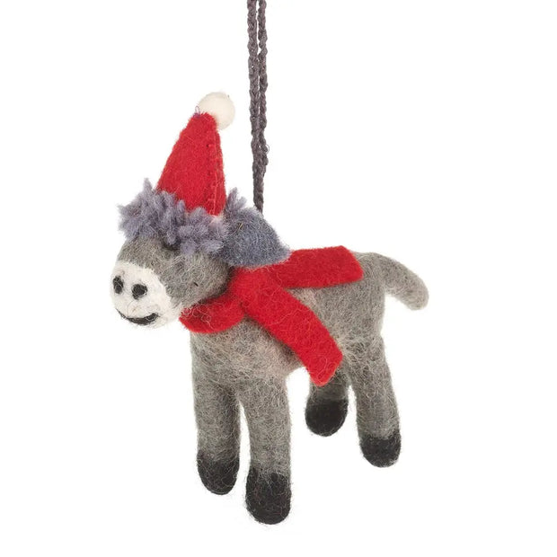 Christmas Donkey Felt Ornament