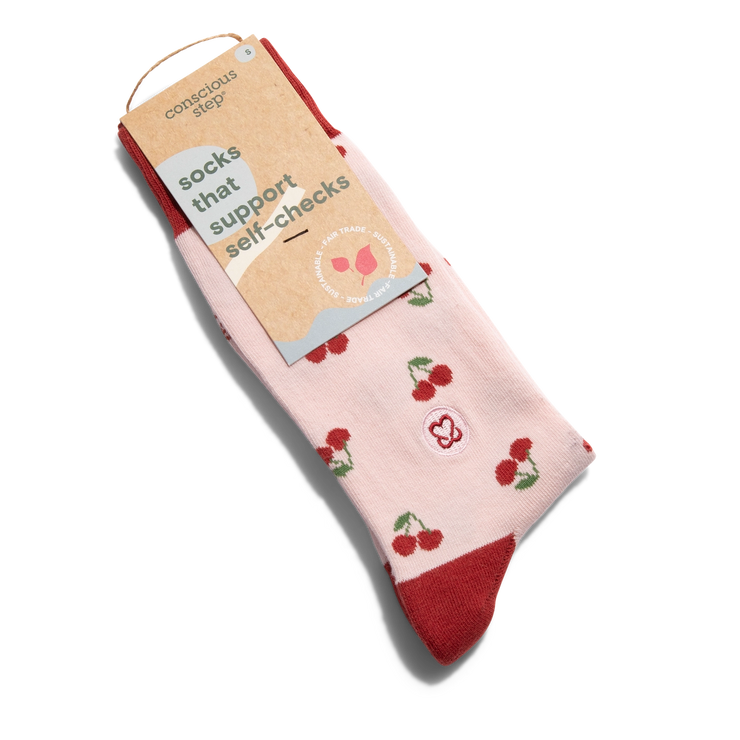 Socks that Support Self-Checks (Cherries)