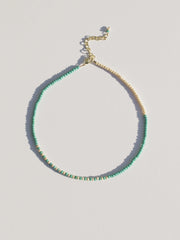 Asymmetrical Beaded Necklace - Turquoise Sand - Mango + Main