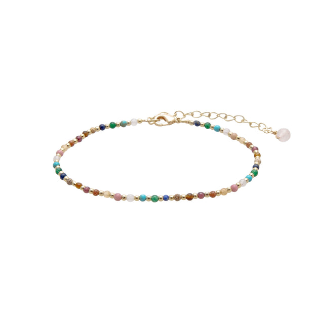 Master Healer Crystal Anklet - Gold - Mango + Main