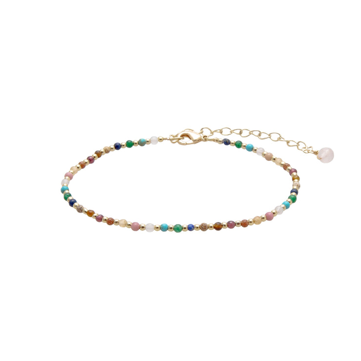 Master Healer Crystal Anklet - Gold - Mango + Main