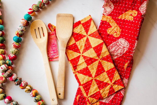 Kantha Kitchen Towel - Mango + Main