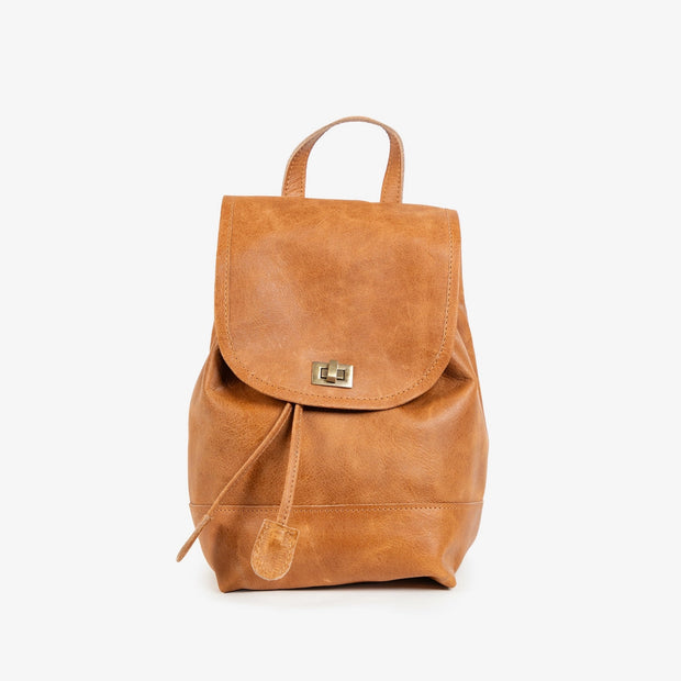 Mini Fold-Over Backpack - Camel