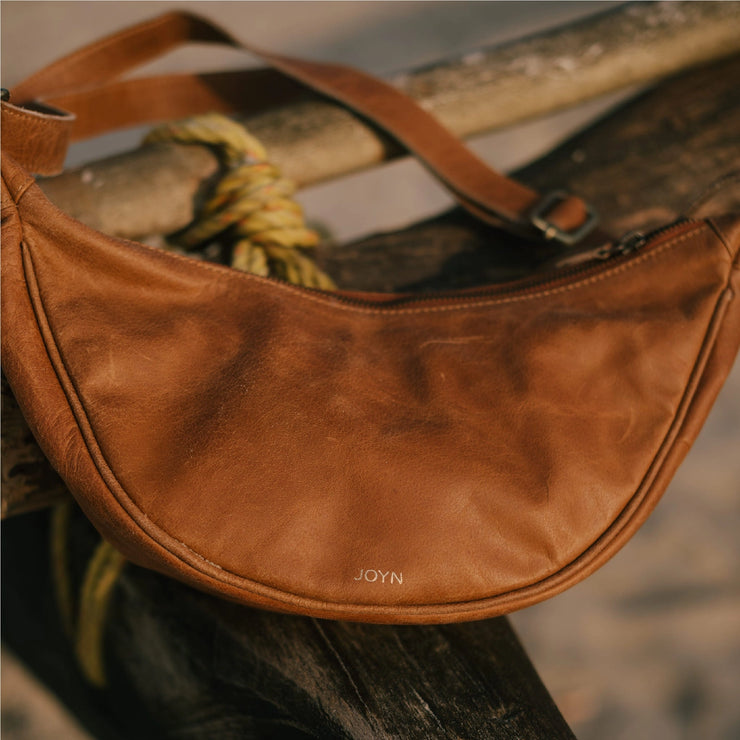 Leather Moon Sling Bag - Vintage Brown