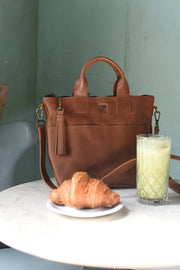 Leather Tassel Charm - Cognac