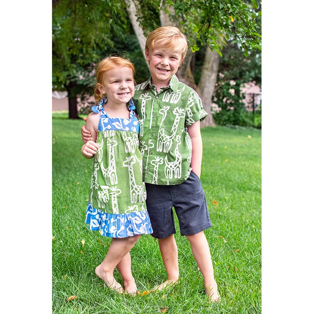 Kids Button Down Shirt - Parrots