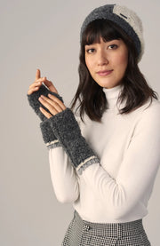 Alpaca Boucle Fingerless Gloves - Gray