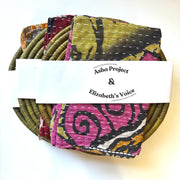 Woven Trivet & Kantha Hand Towel Set