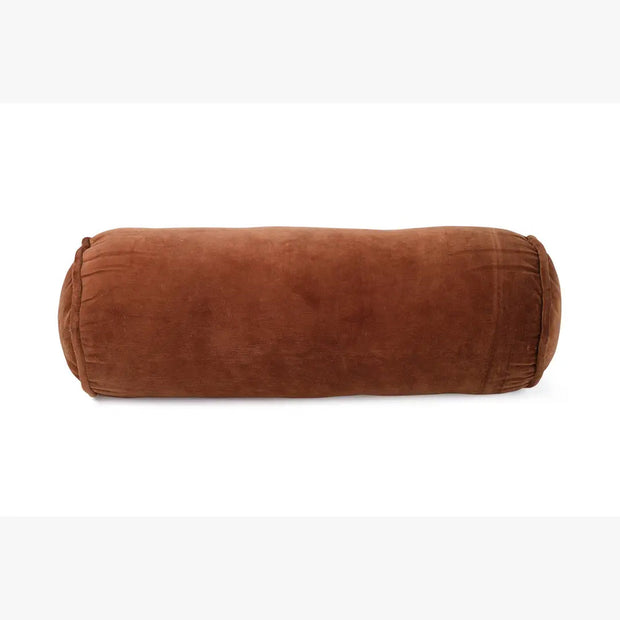 Velvet Handmade Bolster Pillow - Rust