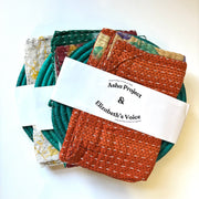 Woven Trivet & Kantha Hand Towel Set