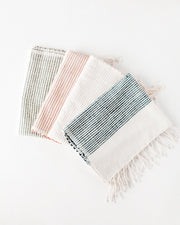 Riviera Striped Cotton Hand Towel - Blush