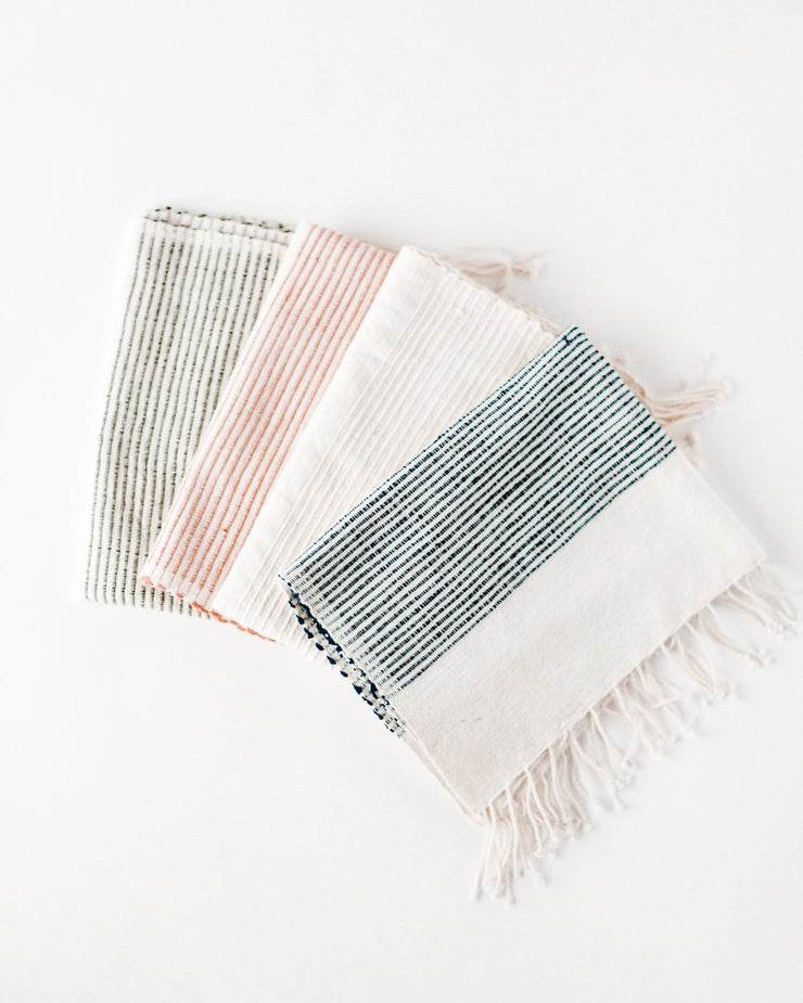 Riviera Striped Cotton Hand Towel - Grey