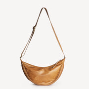 Leather Moon Sling Bag - Camel