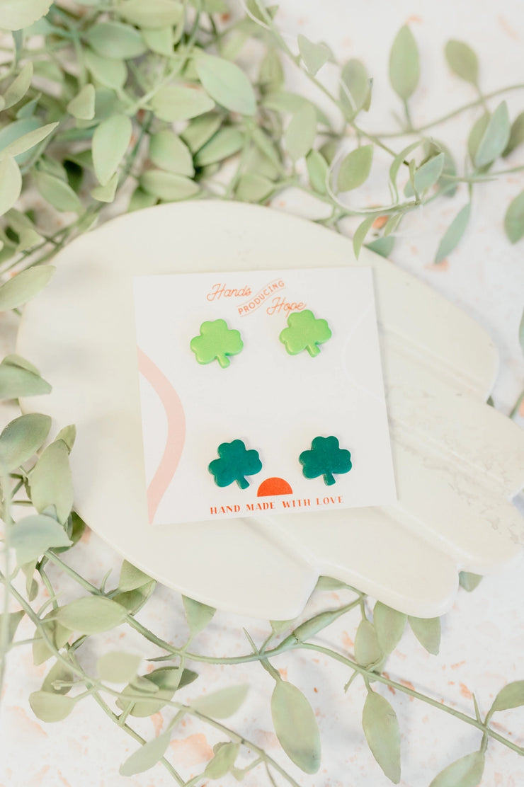 Shamrock Stud Earrings