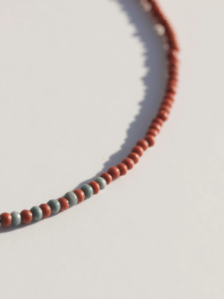 Asymmetrical Beaded Necklace - Ruby Sky - Mango + Main