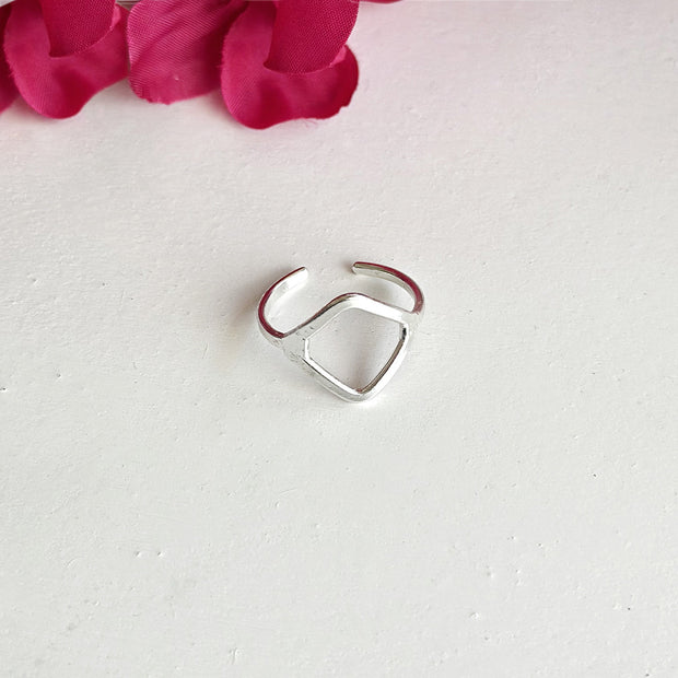 Diamond Framed Ring - Silver - Mango + Main