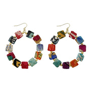 Kantha Dotted Square Hoops