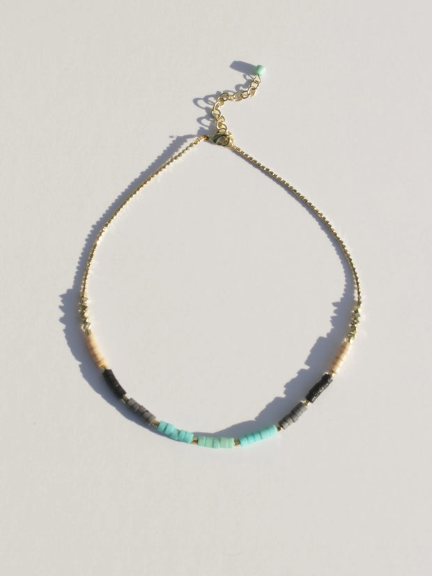 Gradient Bead Necklace - Turquoise - Mango + Main