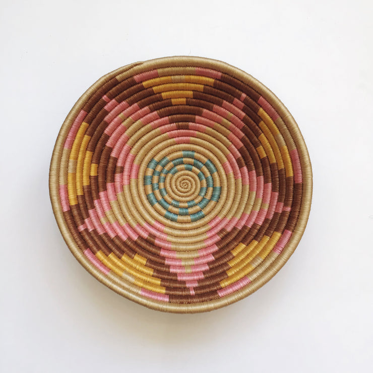Large Basket - Pink/Brown Flower